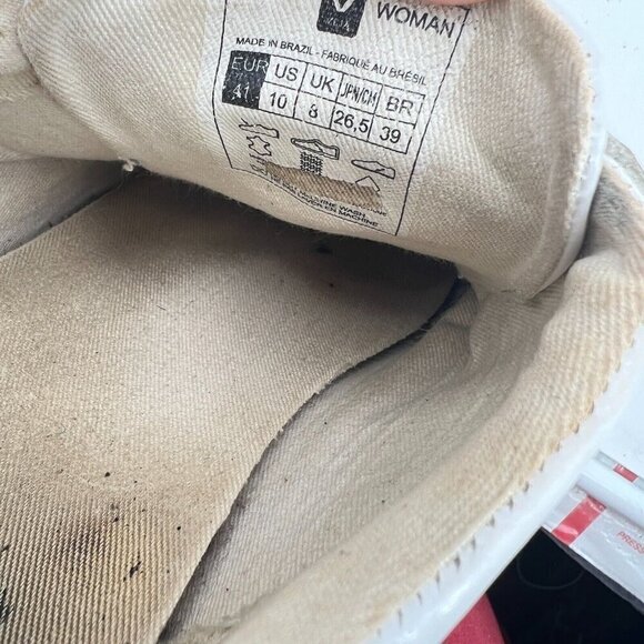 Veja Recife V Lock Women Size 10 White Stitch V Logo Leather Comfort Shoes - Picture 13 of 14